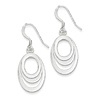 Sterling Silver Three Oval Cut-out Dangle Earrings