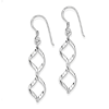 Sterling Silver Fancy Helix Knot Earrings 1 5/8in