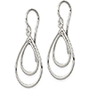 Sterling Silver Double Teardrop Dangle Earrings