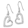 Sterling Silver CZ Heart Earrings with French Wire