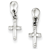 Sterling Silver Petite Dangle Cross Earrings