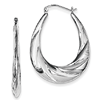 Sterling Silver 1 1/4in Scalloped Twisted Hoop Earrings