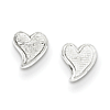 Sterling Silver Tiny Textured Heart Earrings