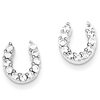 Sterling Silver CZ Horseshoe Post Earrings