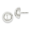 Sterling Silver Button Earrings 14mm