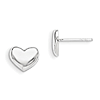 Sterling Silver 3/8in Polished Heart Post Earrings