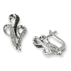 0.2 Ct Sterling Silver Black and White Diamond Post Earrings