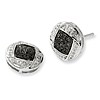 0.267 Ct Sterling Silver Black and White Diamond Earrings