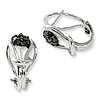 Sterling Silver 0.25 Ct Black and White Diamond Love Knot Earrings
