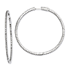 2in Sterling Silver with 1.7mm CZ Hinged Hoop Earrings