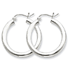 Sterling Silver 1in Hoop Earrings 3mm