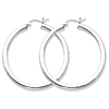 Sterling Silver 1 1/2in Hoop Earrings 3mm
