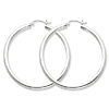 Sterling Silver 1 3/4in Hoop Earrings 3mm