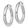Sterling Silver 1 1/8in Hoop Earrings 4mm