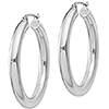 Sterling Silver 1 1/4in Round Hoop Earrings 4mm
