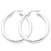 Sterling Silver 1 1/2in Hoop Earrings 4mm
