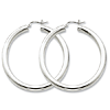 Sterling Silver 1 3/4in Hoop Earrings 4mm