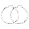 Sterling Silver 2 1/4in Hoop Earrings 4mm