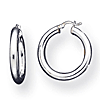 Sterling Silver 1 3/8in Hoop Earrings 5mm
