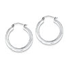 Sterling Silver 1in Flat Hoop Earrings 3.25mm