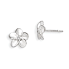 Sterling Silver CZ Post Flower Earrings