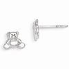 Sterling Silver Flat Teddy Bear Post Earrings