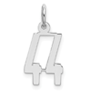 Sterling Silver Small Elongated Number 44 Pendant