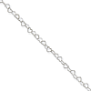 Sterling Silver Slender Heart Link Bracelet 7in