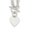 Sterling Silver 18in Heart Toggle Necklace
