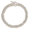 Sterling Silver 7.5in Byzantine Link Toggle Bracelet