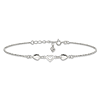10in Sterling Silver Polished Hearts Anklet