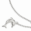 Sterling Silver 10in 3-D Dolphin Beaded Anklet