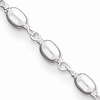 Sterling Silver Oval Bead Anklet 10in