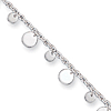 Sterling Silver 10in Dangling Circles Anklet