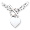Sterling Silver Heart Toggle Necklace with Oval Links