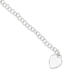 Sterling Silver Heart Charm Bracelet with Round Links
