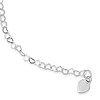 Sterling Silver Fancy Heart Link Bracelet with Heart Charm