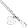 8.5in Heart Charm Bracelet - Sterling Silver