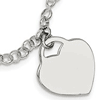 Sterling Silver Heart Charm Bracelet with Lobster Clasp 7.25in