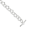 Sterling Silver Heart and Circle Link Bracelet 7.5in
