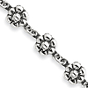 Sterling Silver Flower Charm Bracelet 7in