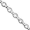 Sterling Silver Antiqued Fancy Link Toggle Bracelet 7.5in