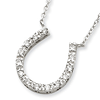 Sterling Silver 7/8in CZ Horseshoe Necklace