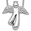 Sterling Silver Diamond Angel Necklace