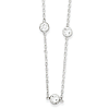 Sterling Silver CZ Eight Station Necklace 16in