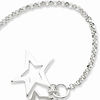 Sterling Silver 7in Star Duo Charm Bracelet