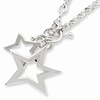 Sterling Silver Star Duo Necklace 16in