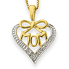 Vermeil Petite Diamond MOM Bow Necklace 16in