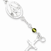 Sterling Silver 6in Peridot Children's Rosary Bracelet