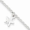 Sterling Silver 6in Polished Star Bracelet